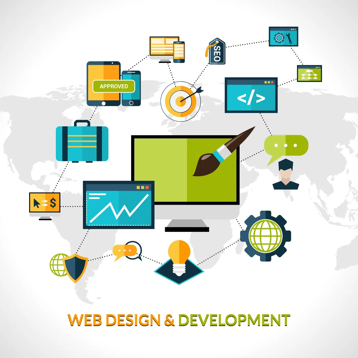 Web design and development strategy illustration