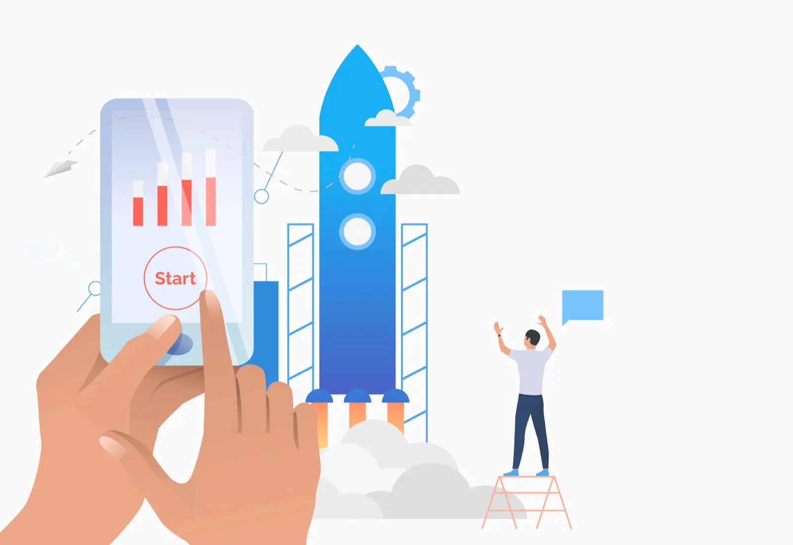 Growth-ready mobile launch and scaling illustration